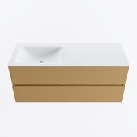 MONDIAZ VICA 120cm badmeubel onderkast Oro 2 lades. Wastafel CLOUD links zonder kraangat, kleur Talc. - thumbnail