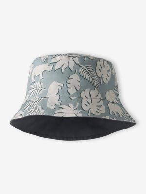 Omkeerbaar katoenen pakje voor jongens met motieven grijsblauw