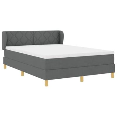 Boxspringbed met matras stof donkergrijs 140x190 cm