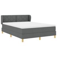 Boxspringbed met matras stof donkergrijs 140x190 cm - thumbnail