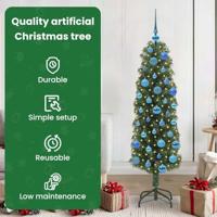VidaXL Kunstkerstboom groen 150 cm pvc en staal en kunststof - thumbnail