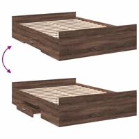 Bedframe met lades bewerkt hout bruin eikenkleur 120x200 cm - thumbnail