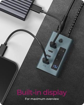 ICY BOX IB-HUB1454-C31 USB 3.2 Gen 1 (3.1 Gen 1) Type-C 10000 Mbit/s Blauw, Grijs ICY BOX IB-HUB1454-C31 USB 3.2 Gen 1 (3.1 Gen 1) Type-C 10000 Mbit/s Blauw, Grijs