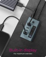 ICY BOX IB-HUB1454-C31 USB 3.2 Gen 1 (3.1 Gen 1) Type-C 10000 Mbit/s Blauw, Grijs - thumbnail