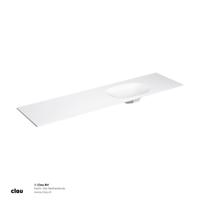 Clou Hammock Wastafelblad Enkele Waskom Rechts 190cm Compositie 37 Aluite Mat Wit - thumbnail