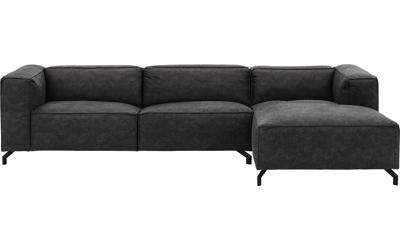 Goossens Bank Calvin grijs, micro leer, 3,5-zits, modern design Goossens Bank Calvin grijs, micro leer, 3,5-zits, modern design