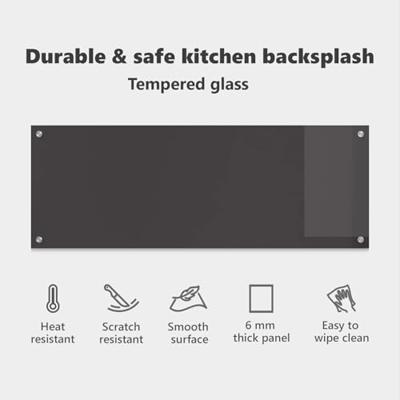 VidaXL Keuken spatscherm donkergrijs 110 x 40 cm gehard glas