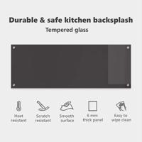 VidaXL Keuken spatscherm donkergrijs 110 x 40 cm gehard glas - thumbnail