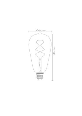Lucide ST64 - Filament lamp - Ø 6,4 cm - LED Dimb. - E27 - 1x4,9W 2200K - Amber