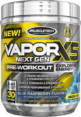 MuscleTech Vapor X5 Next Gen Blue Raspberry Fusion (228 g)