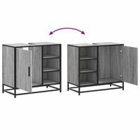 Wastafelkast 65x33x60 cm bewerkt hout grijs sonoma eikenkleurig - thumbnail