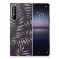 Sony Xperia 1 II TPU Case Leaves Grey - thumbnail