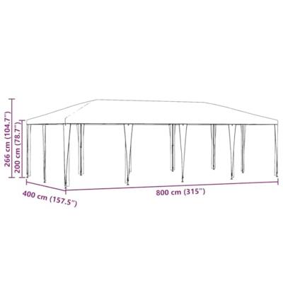 Partytent Blauw en Wit 800 x 400 x 266 cm Polyester en staal