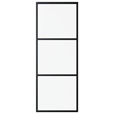 VidaXL Schuifdeur 3-panelen 76x205 cm esg-glas en aluminium zwart