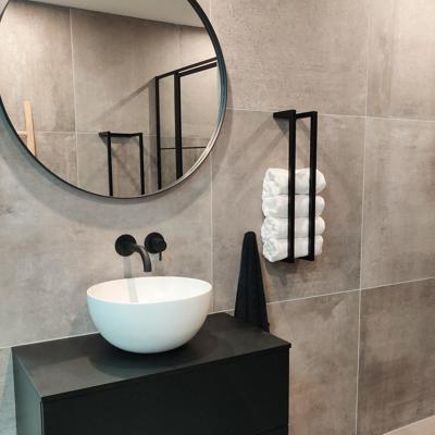 Handdoekenrek Klein BWS Industrieel 60x12.5x12.5 cm Mat Zwart Boss & Wessing