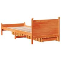 Bedframe zonder matras massief grenenhout wasbruin 140x200 cm - thumbnail