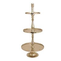 Etagère met 3 niveaus van goudkleurig metaal (B/H/D) 25/34/42x97cm - thumbnail