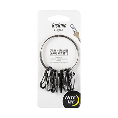 NITE Ize NI-BRG-M1-R3 BigRing 8 S-Biner Sleutelring Zwart, Zilver 1 stuk(s)