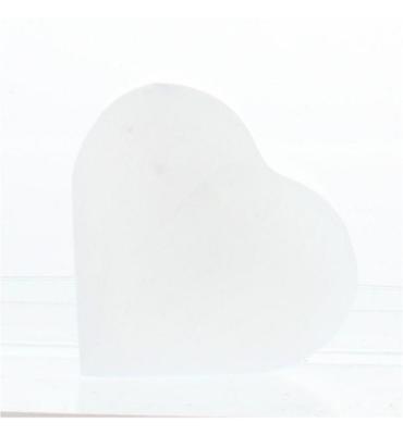 Steengoed Hart seleniet wit ca 6 cm 1 Stuks