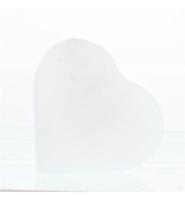 Steengoed Hart seleniet wit ca 6 cm 1 Stuks - thumbnail