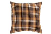 Kussen ruit vierkant textiel bruin/zwart/oker 38x38x17 cm Jolipa - Hortus - thumbnail