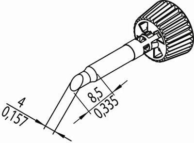 Ersa 0142ADLF40/SB Soldeerpunt Schuin Grootte soldeerpunt 4 mm Inhoud: 1 stuk(s)