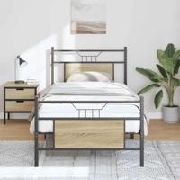 Bedframe zonder matras hout sonoma eikenkleurig 80x200 cm - thumbnail
