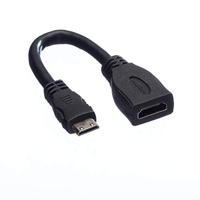 VALUE Monitorkabel HDMI High Speed met Ethernet, HDMI Female - Mini HDMI Male, 0,15 m - thumbnail