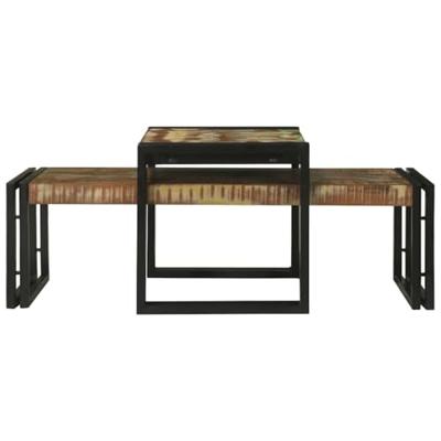 Salontafel 2 pcs Multikleur massief gerecycled hout