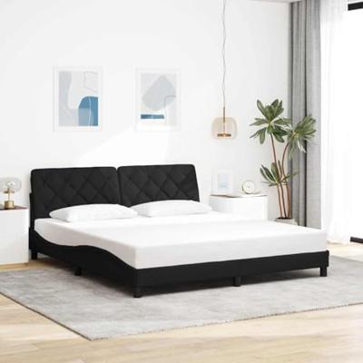 Boxspring met matras fluweel zwart 160x220 cm