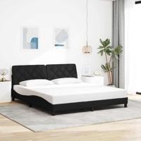 Boxspring met matras fluweel zwart 160x220 cm - thumbnail
