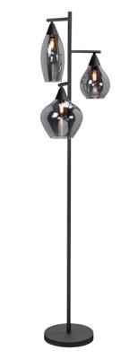 Highlight VloerlampCambio zwart 3-lichts smoke glas - V4559.01