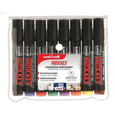 Uni-ball permanent marker Prockey PM-122, ronde punt, medium, etui van 8 stuks
