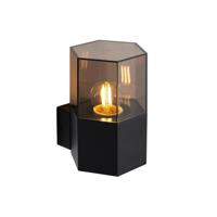 QAZQA Buiten wandlamp zwart met smoke glas zeshoek IP44 - Denmark - thumbnail