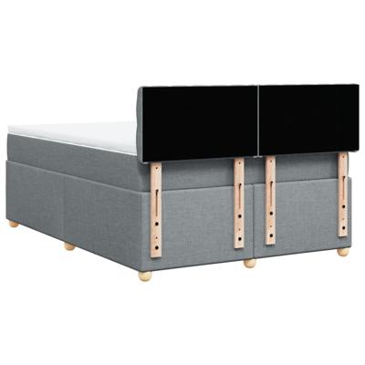 Boxspring met matras stof lichtgrijs 140x200 cm - thumbnail