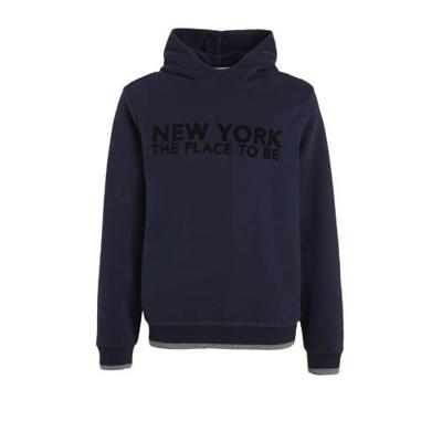 s.Oliver hoodie met tekst donkerblauw/zwart s.Oliver hoodie met tekst donkerblauw/zwart