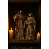 Kerststal set Home ESPRIT Bruin Beige Hars - thumbnail