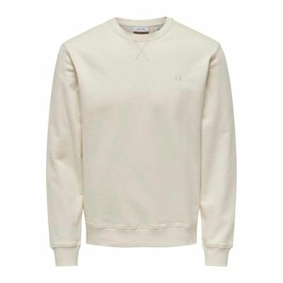 Herensweater zonder Capuchon Only & Sons Onsdan Unshed Reg Crew Neck Wit - Maat: XL