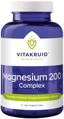 Vitakruid Magnesium 200 Complex Tauraat Malaat Bisglycinaat 90 Tabletten