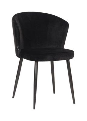 LABEL51 Eetkamerstoel 'Wave' Velvet, kleur Zwart