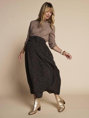 Lange zwangerschapsrok met zebraprint ENVIE DE FRAISE chocoladebruin Lange zwangerschapsrok met zebraprint ENVIE DE FRAISE chocoladebruin