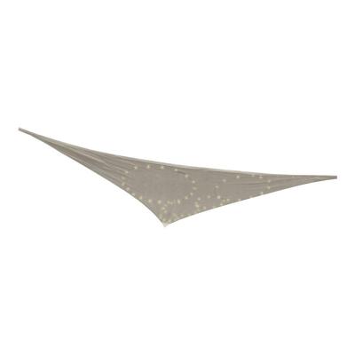 Schaduwdoeken Grijs 3 x 3 x 3 m LED Licht Buitenkant Zon Zonnetent Schaduwdoeken Grijs 3 x 3 x 3 m LED Licht Buitenkant Zon Zonnetent