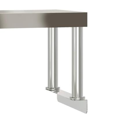 VidaXL Keukenwerktafel met bovenschap 110x55x120 cm roestvrij staal
