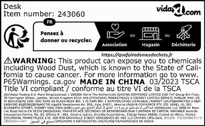 Eettafel 140x80x75 cm wit