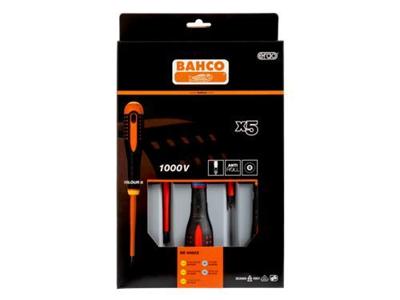 Bahco schroevendraaierset ergo 1000v 5-delig