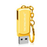MicroDrive 32GB USB 2 0 Creative persoonlijkheid Metal U schijf met sleutelhanger (goud) - thumbnail