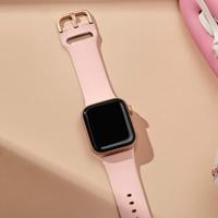 Soft siliconen bandje met gespsluiting - Roze - Geschikt voor Apple Watch 38mm / 40mm / 41mm / 42mm - thumbnail