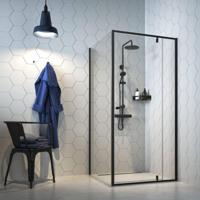 Sealskin Contour Douchecabine met Draaideur 100x100 cm 6mm Helderglas Mat Zwart - thumbnail