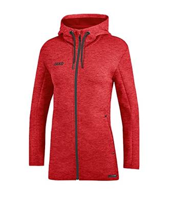 JAKO 6829D Jas Met Kap Premium Basics Dames - Rood Gemeleerd - 44
