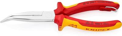 Knipex Platspitse Tang met Zijsnijder (Telefoontang) | 200 mm Lengte | Geïsoleerd | Meercomponenten-Omhulling - 26 26 200 T BK